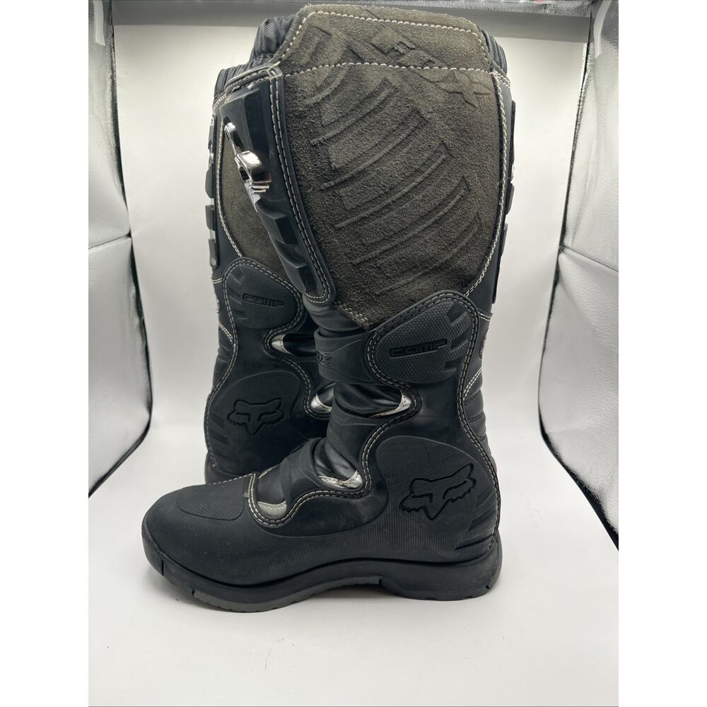 Fox Comp 5 Adult Motocross Boots Men’s Sz 9 Black MX ATV Dirt Bike Gear Shoes - Picture 8 of 14